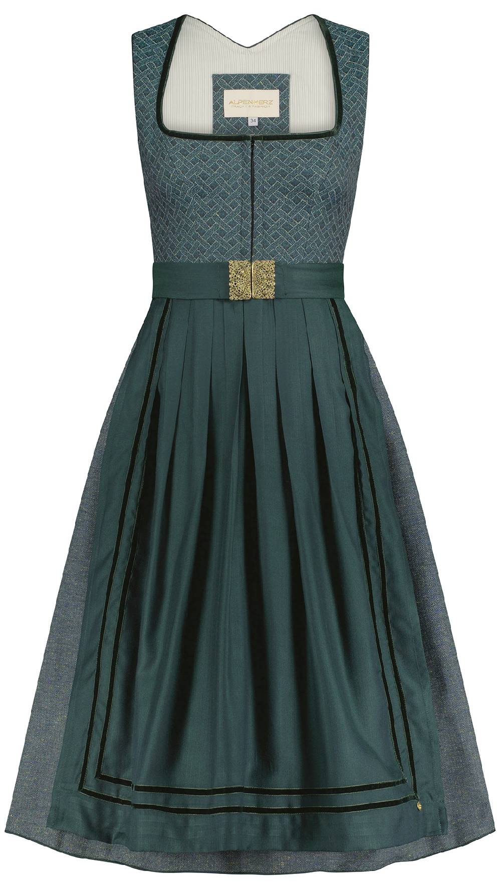 Limberry Gemustertes Dirndl in Petrol - REGINA Begrenzte Freigabe