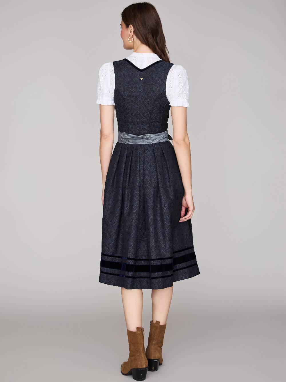 Limberry Dunkelblaues Dirndl mit Ornament-Muster - FRANZI Neueste Stile
