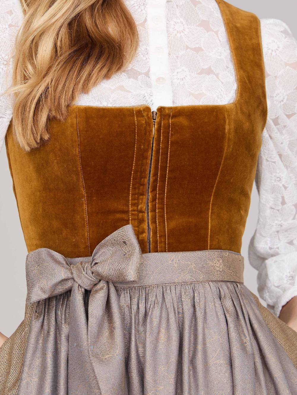 Limberry Karamell-farbenes Dirndl mit Samt-Mieder - ROMEE GOLDEN BROWN Bis zu 60% Rabatt
