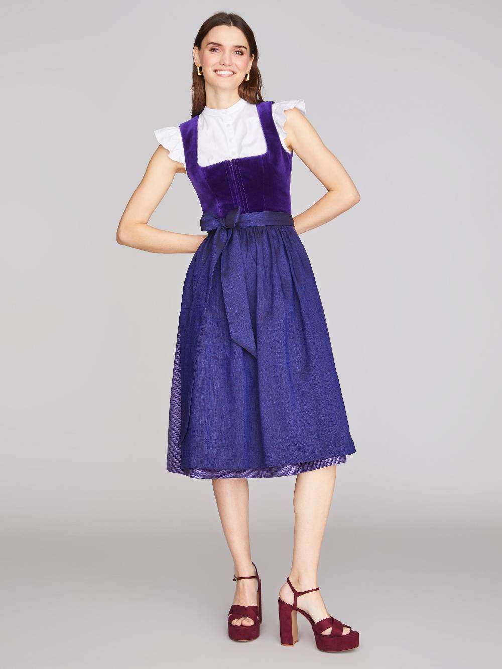 Limberry Lila-farbenes Dirndl mit Samt-Mieder - SOFIA PURPLE VELVET Bis zu 65% Rabatt