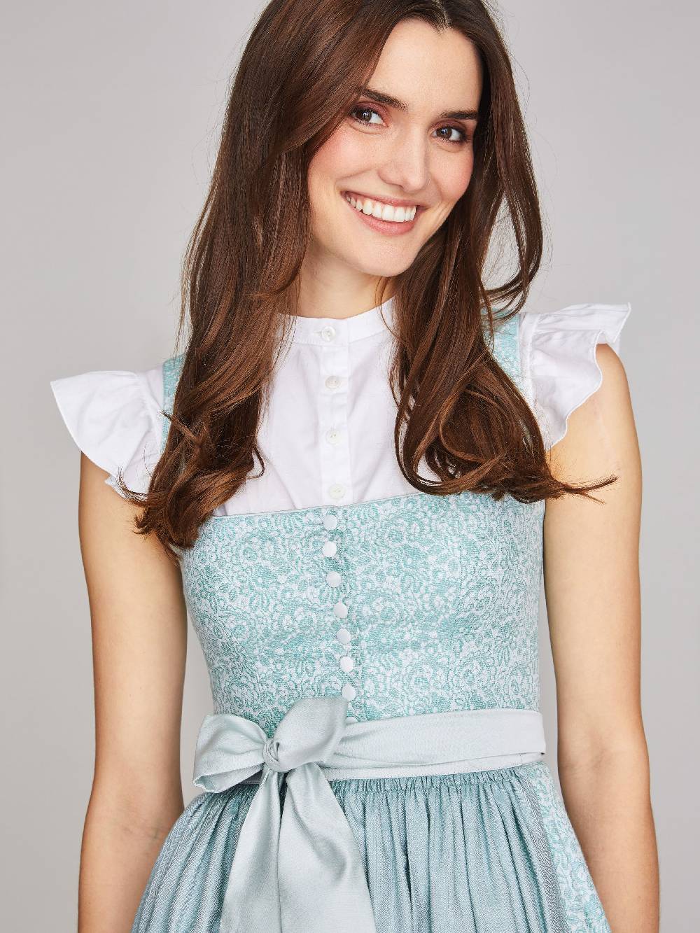 Limberry Türkis-farbenes Dirndl mit Blumenmuster - FIONA TÜRKIS zollfrei