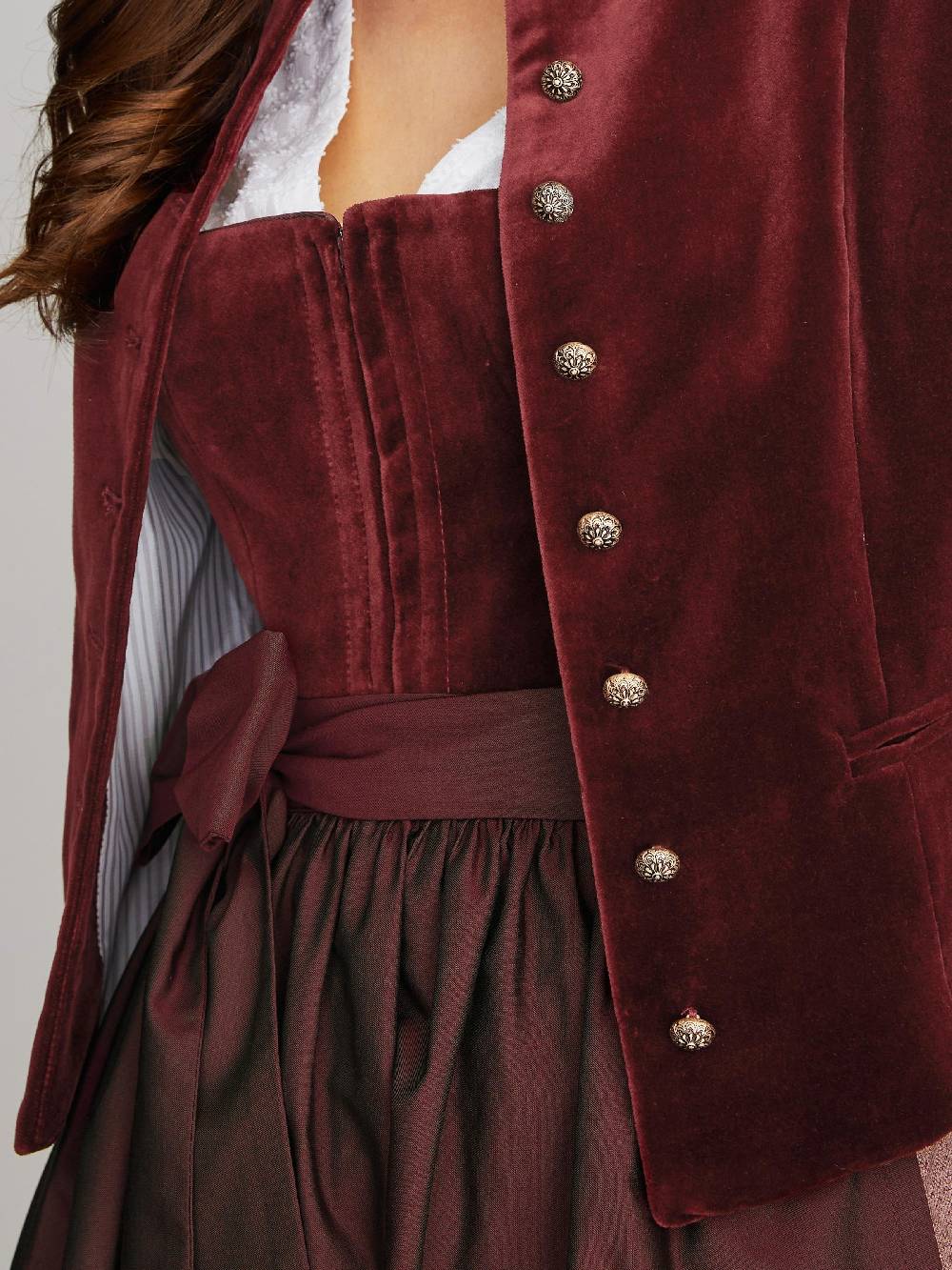 Limberry Burgunderroter Trachtenjanker aus Samt - PHILIPPA BURGUNDY Online