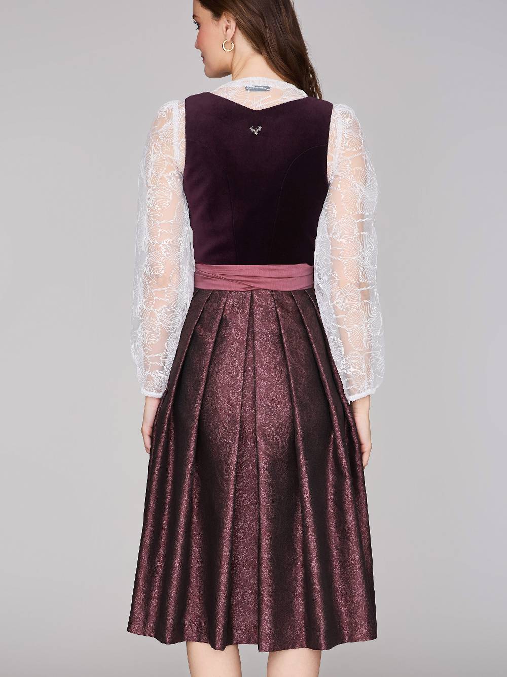 Limberry Mauvefarbenes Dirndl mit Samt-Mieder - JANNI DARK MAUVE Verkauf