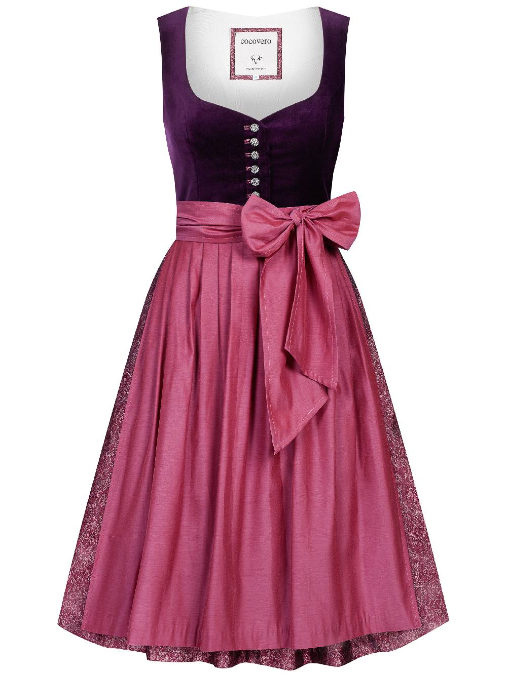 Limberry Mauvefarbenes Dirndl mit Samt-Mieder - JANNI DARK MAUVE Verkauf