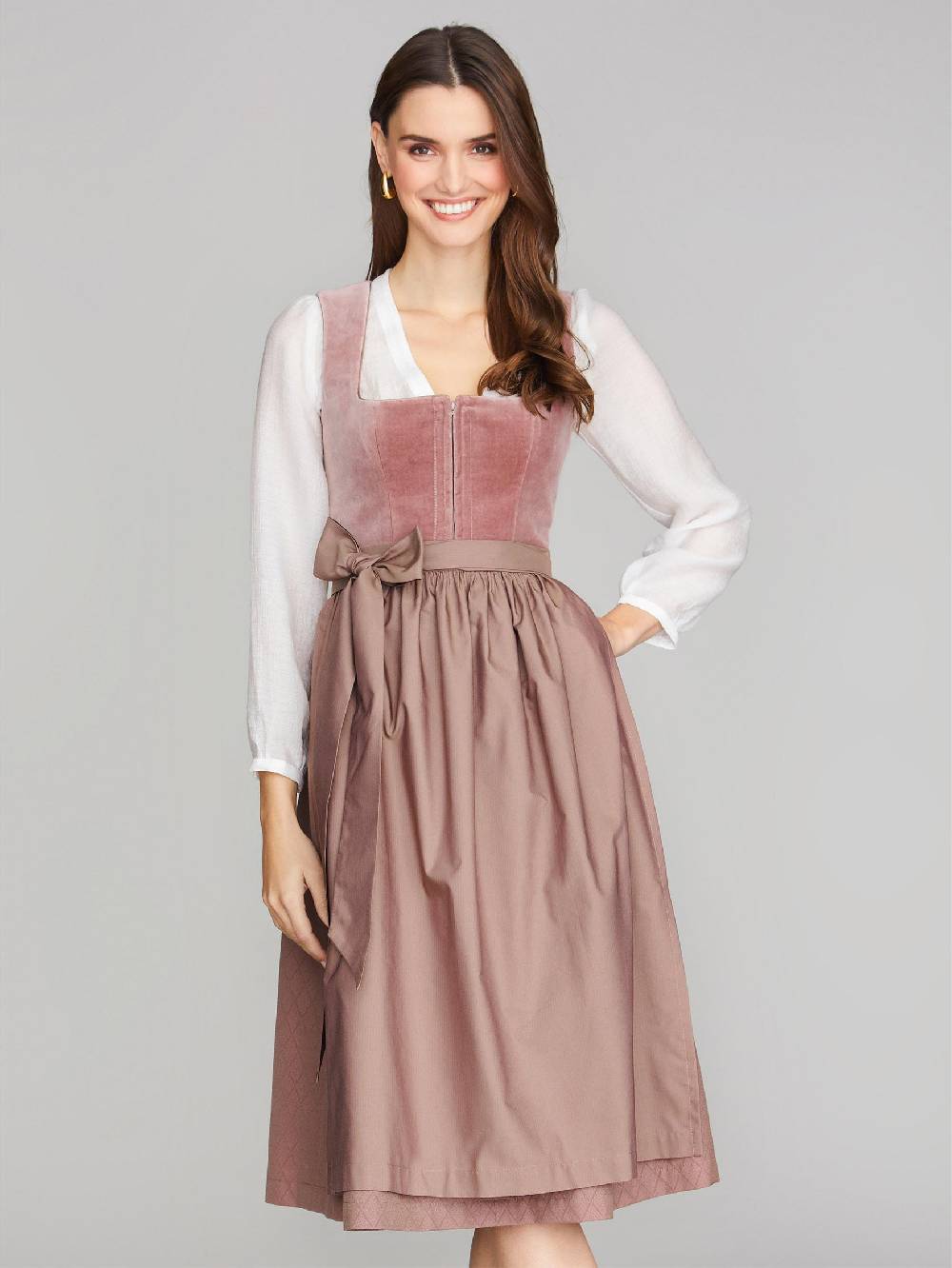 Limberry Rosa-farbenes Dirndl mit Samt-Mieder - DELILAH DUSTY ROSE Großer Ausverkauf