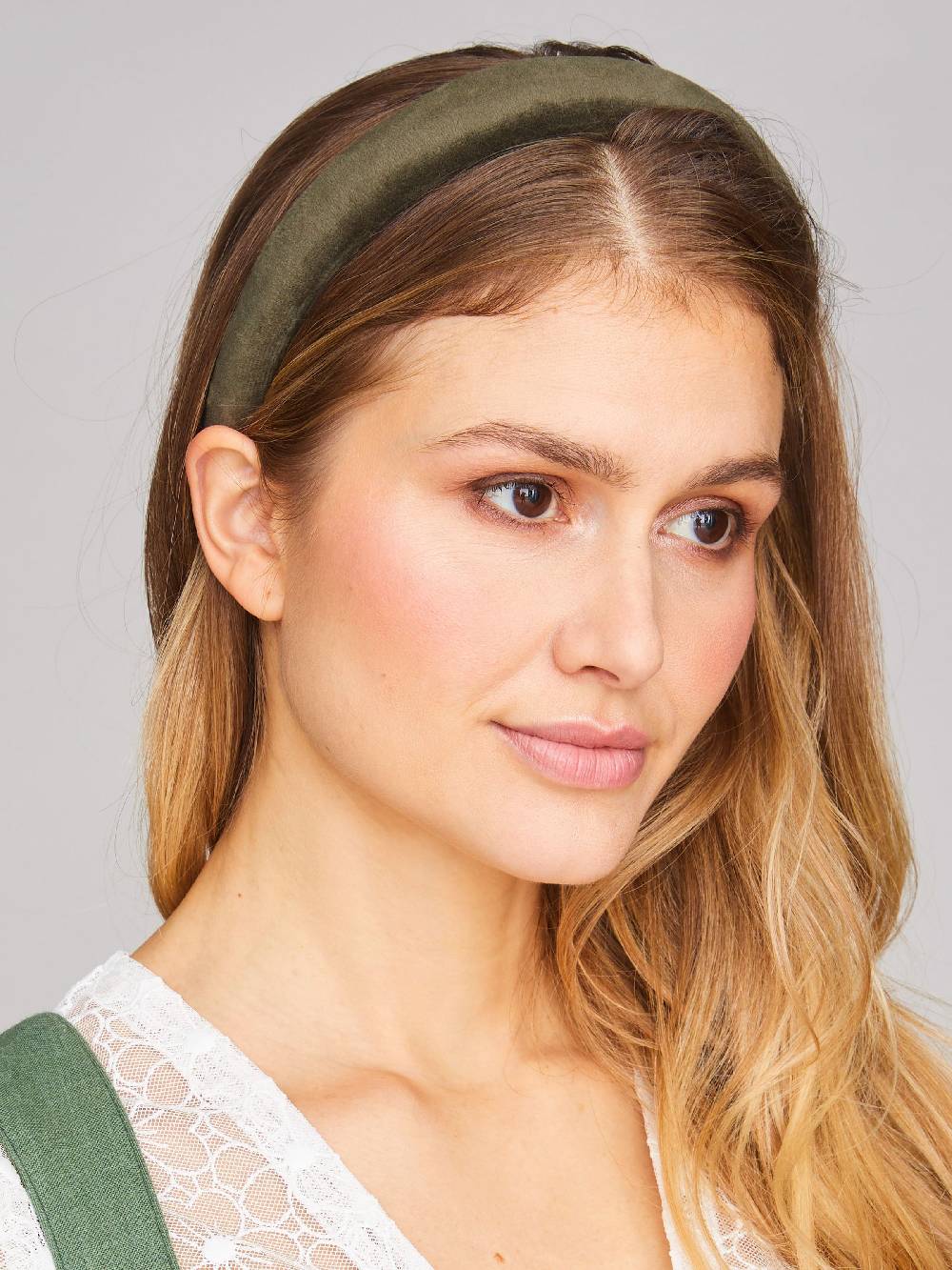 Limberry Olivfarbener Haarreif aus Samt - ALVA OLIVE Flash Sale