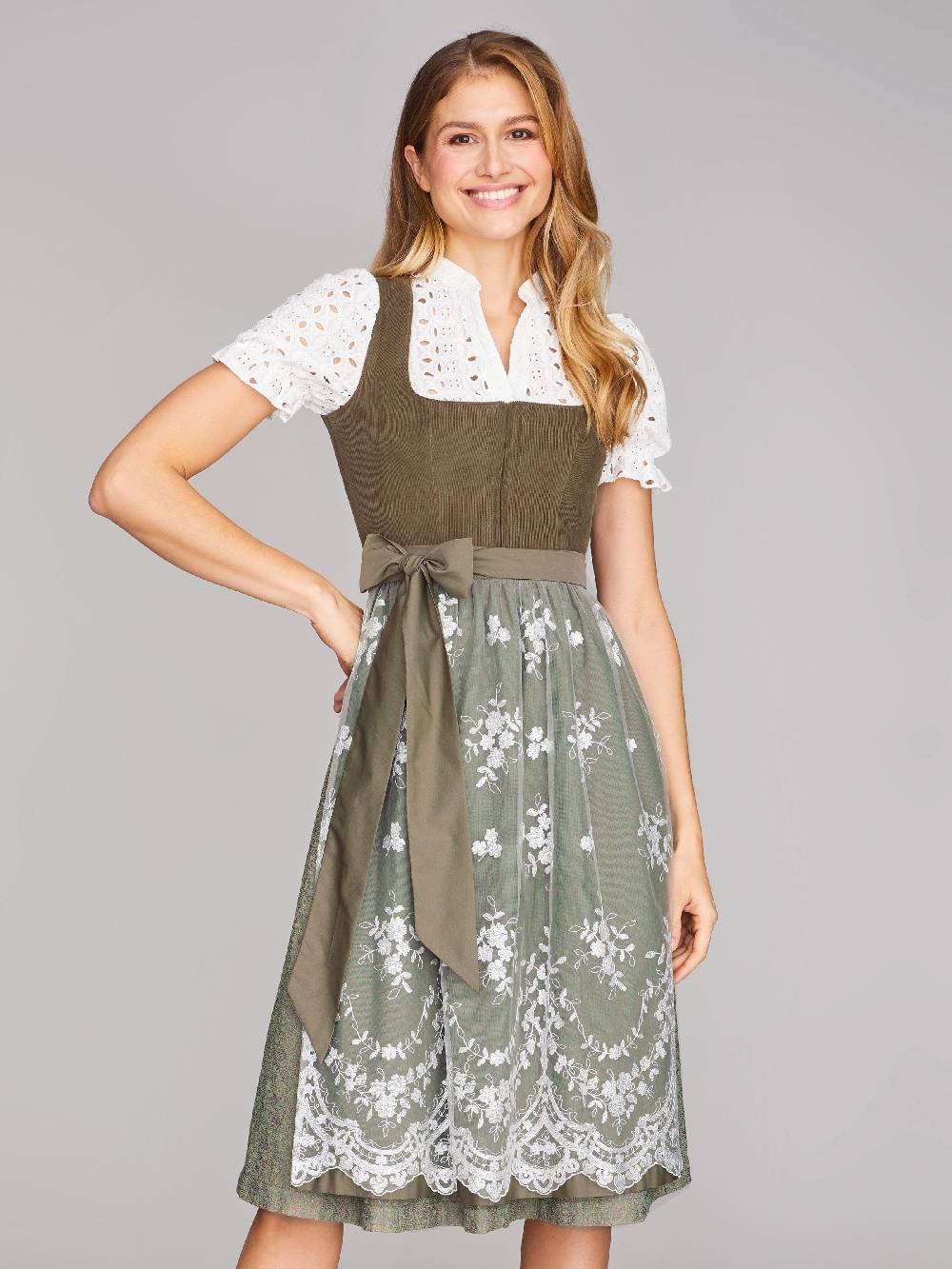 Limberry Dirndl mit Cord-Mieder in Oliv - CAMILLE OLIVE Valentinstagsangebot