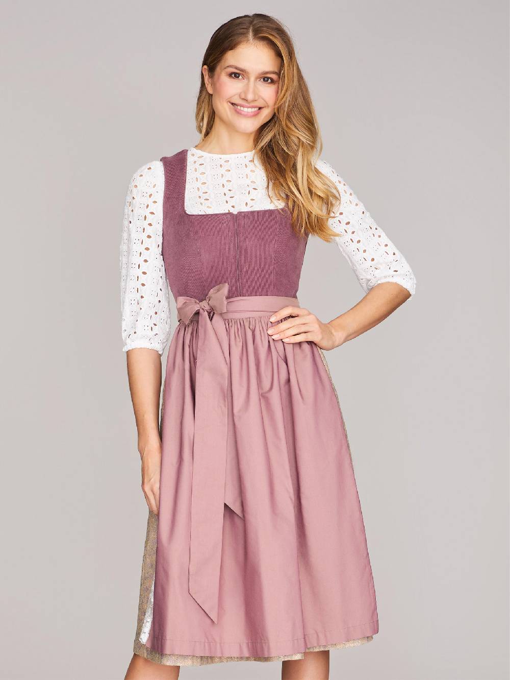Limberry Pflaumen-farbenes Dirndl mit Cord-Mieder - CAMILLE FADED PLUM Jubiläumsangebot