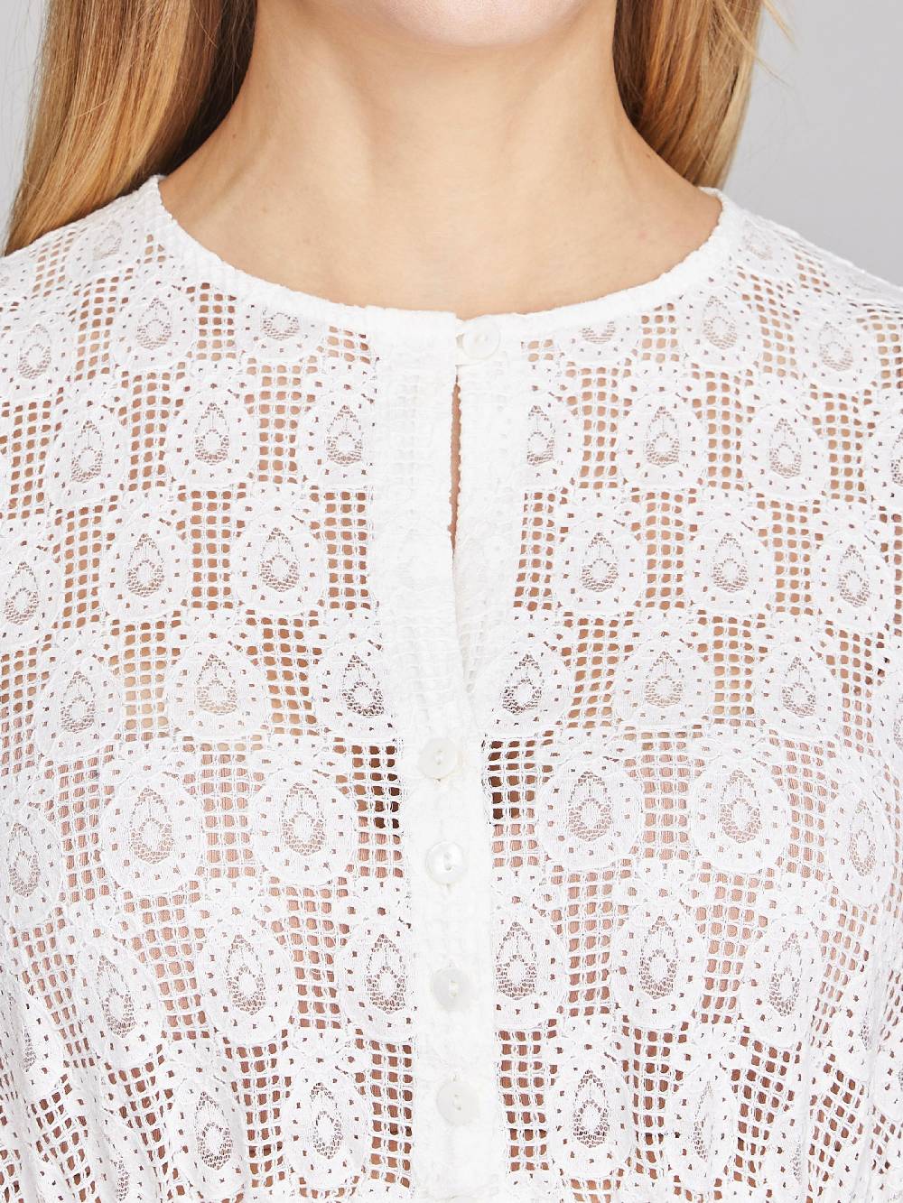 Limberry Weiße Dirndlbluse mit kurzen Puffärmeln - FIORE Lagerräumung