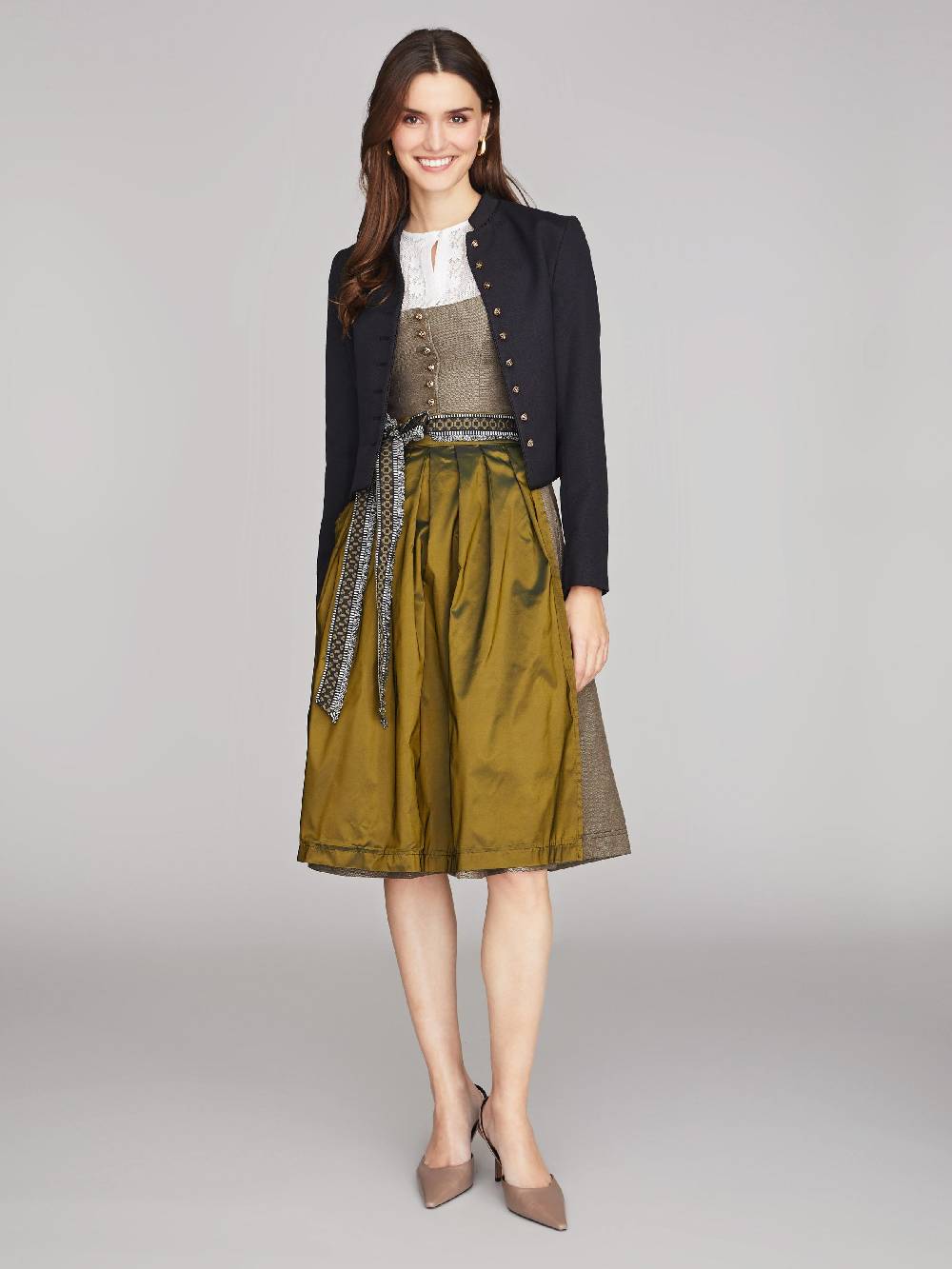 Limberry Olivgrünes Dirndl mit auffallendem Schürzenband - PALOMA OLIV Neueste Mode