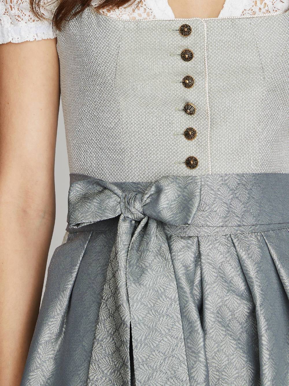 Limberry Salbeigrünes Dirndl mit strukturiertem Mieder - CARMEN SALBEI Online Outlet