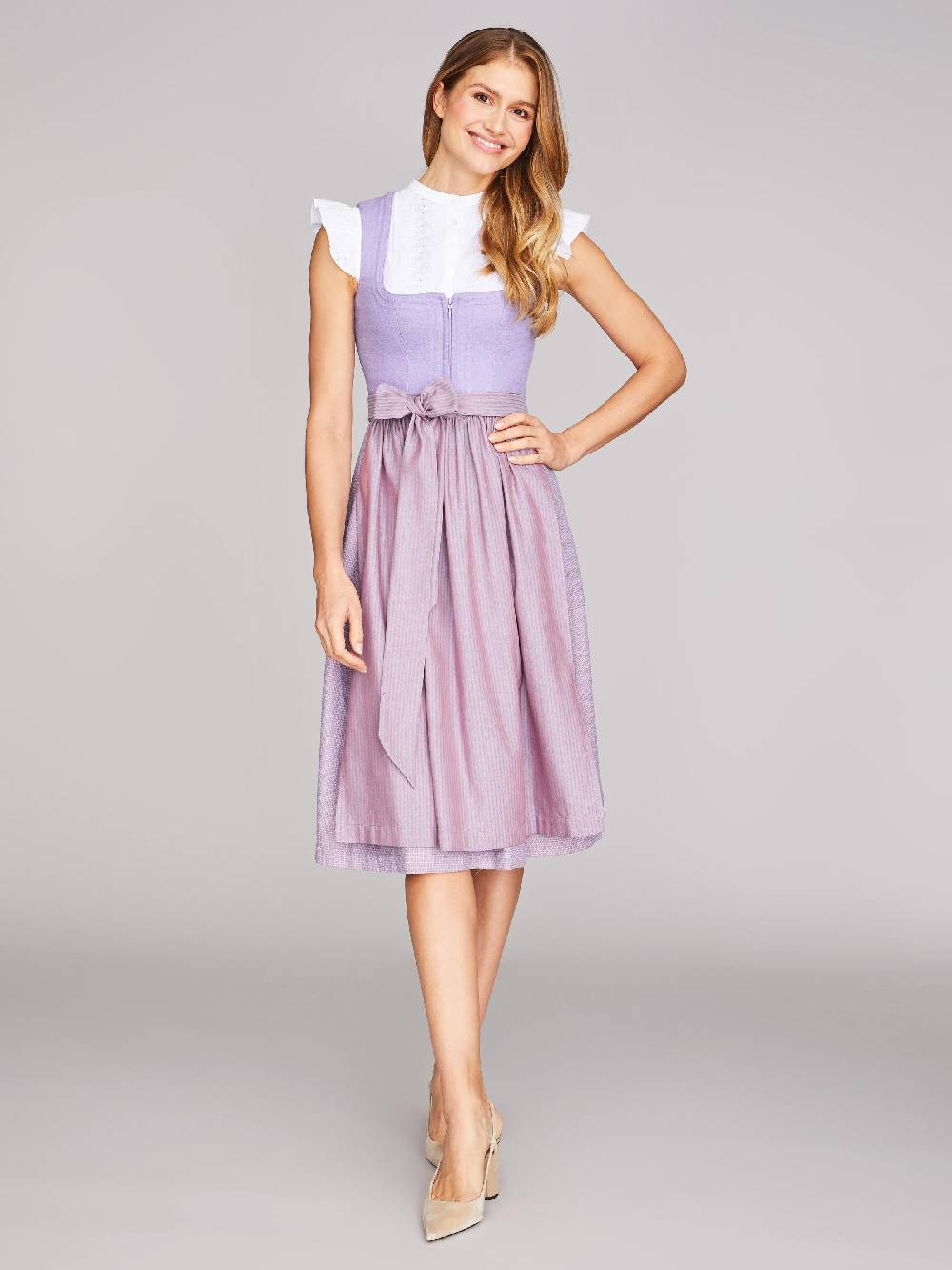 Limberry Lavendel-farbenes Dirndl mit Schnursteppung - CLAIRE LAVENDER Blitzangebot