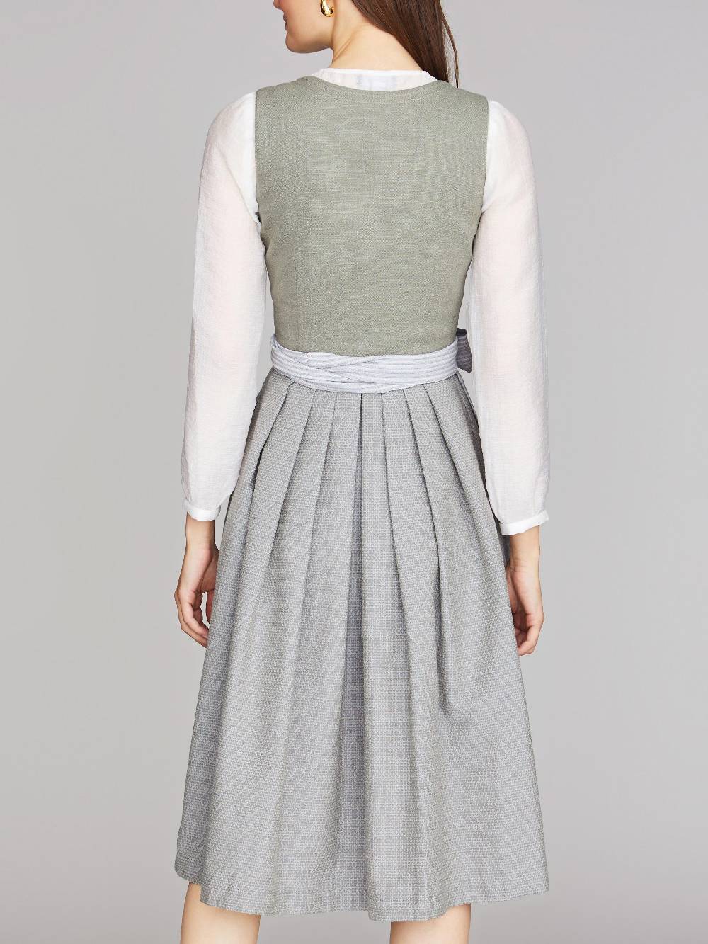 Limberry Grünes Dirndl aus Leinen - CLAIRE MISTY GREEN Große Rabatte