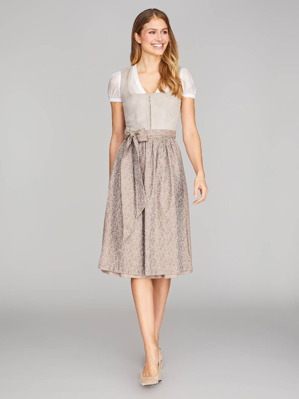 Limberry Beiges Dirndl mit Velours-Mieder - JULIE TAN Neuheiten