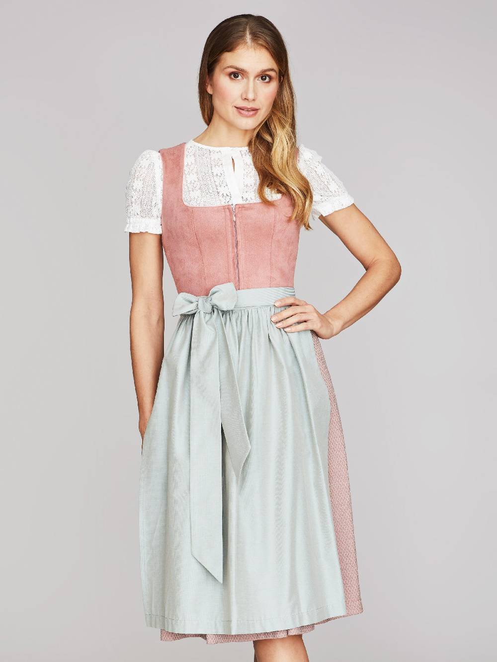 Limberry Rosa-farbenes Dirndl mit Velours-Mieder - JULIE DUSTY ROSE Bestseller