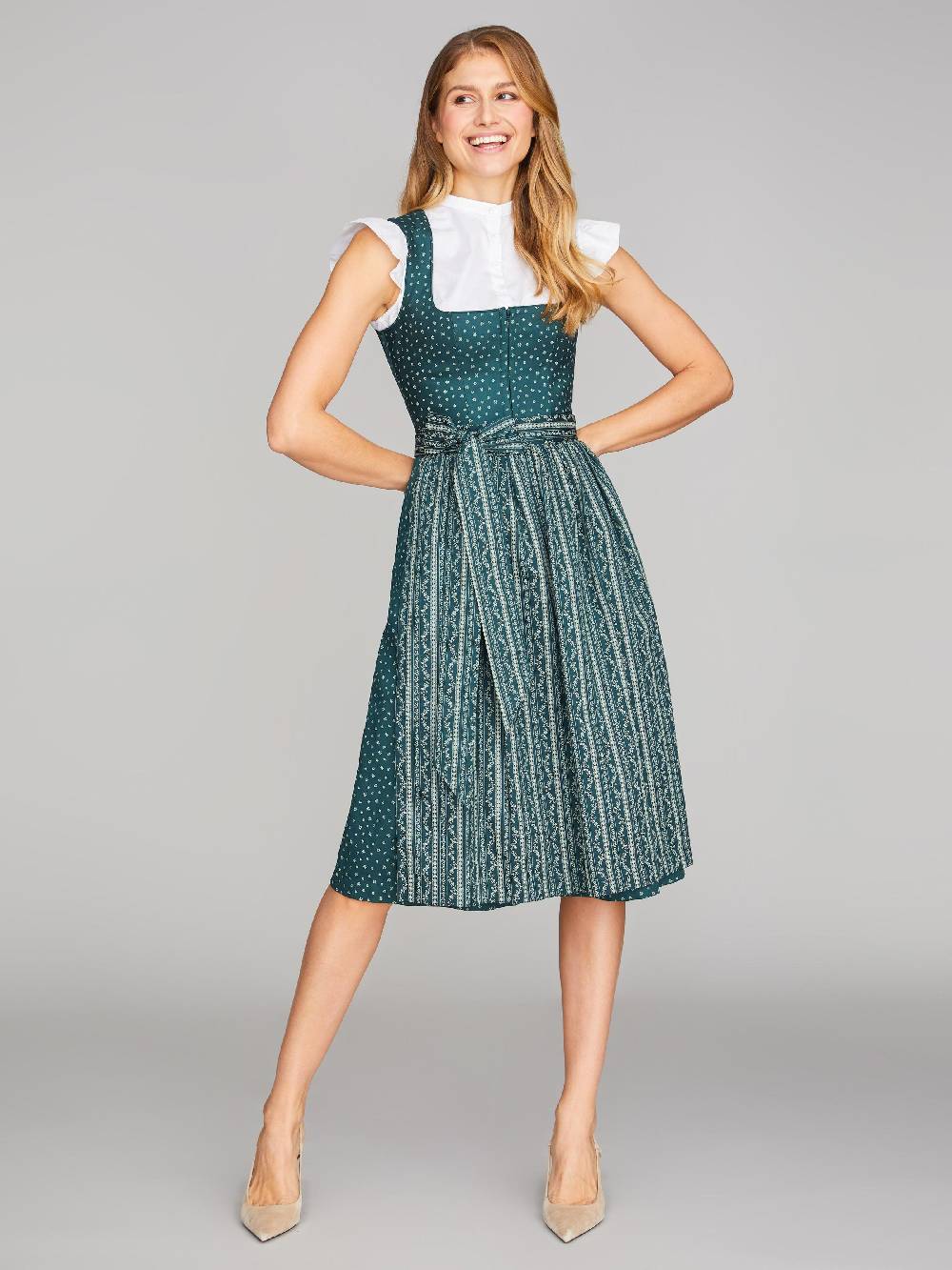 Limberry Grünes Waschdirndl mit Streublumen - OPHELIA EMERALD Tägliche Deals