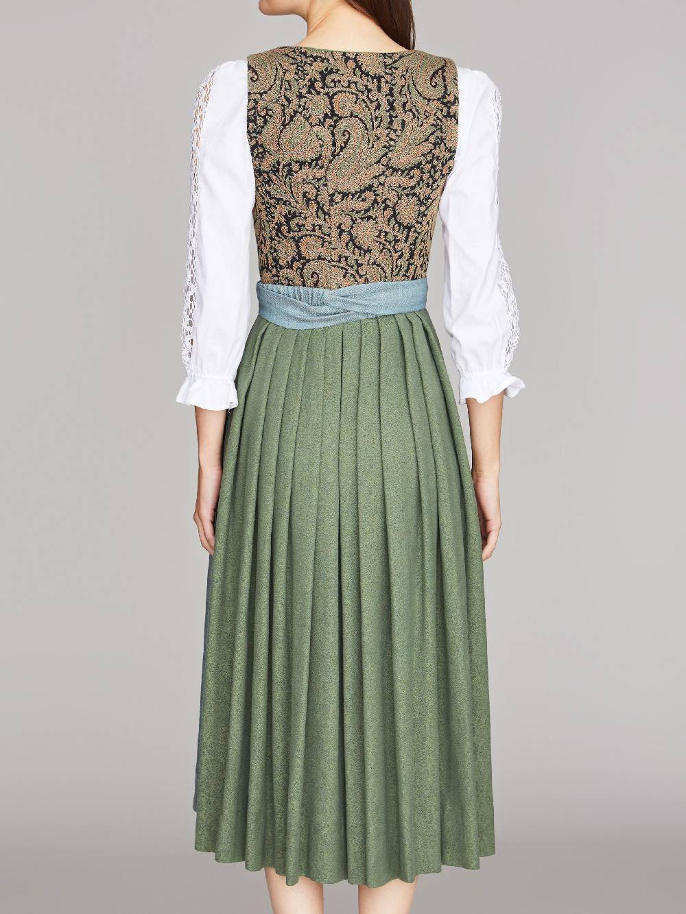 Limberry Gemustertes Dirndl mit Leinen-Mieder - ANNABELLE SCHWARZ Tiefpreis