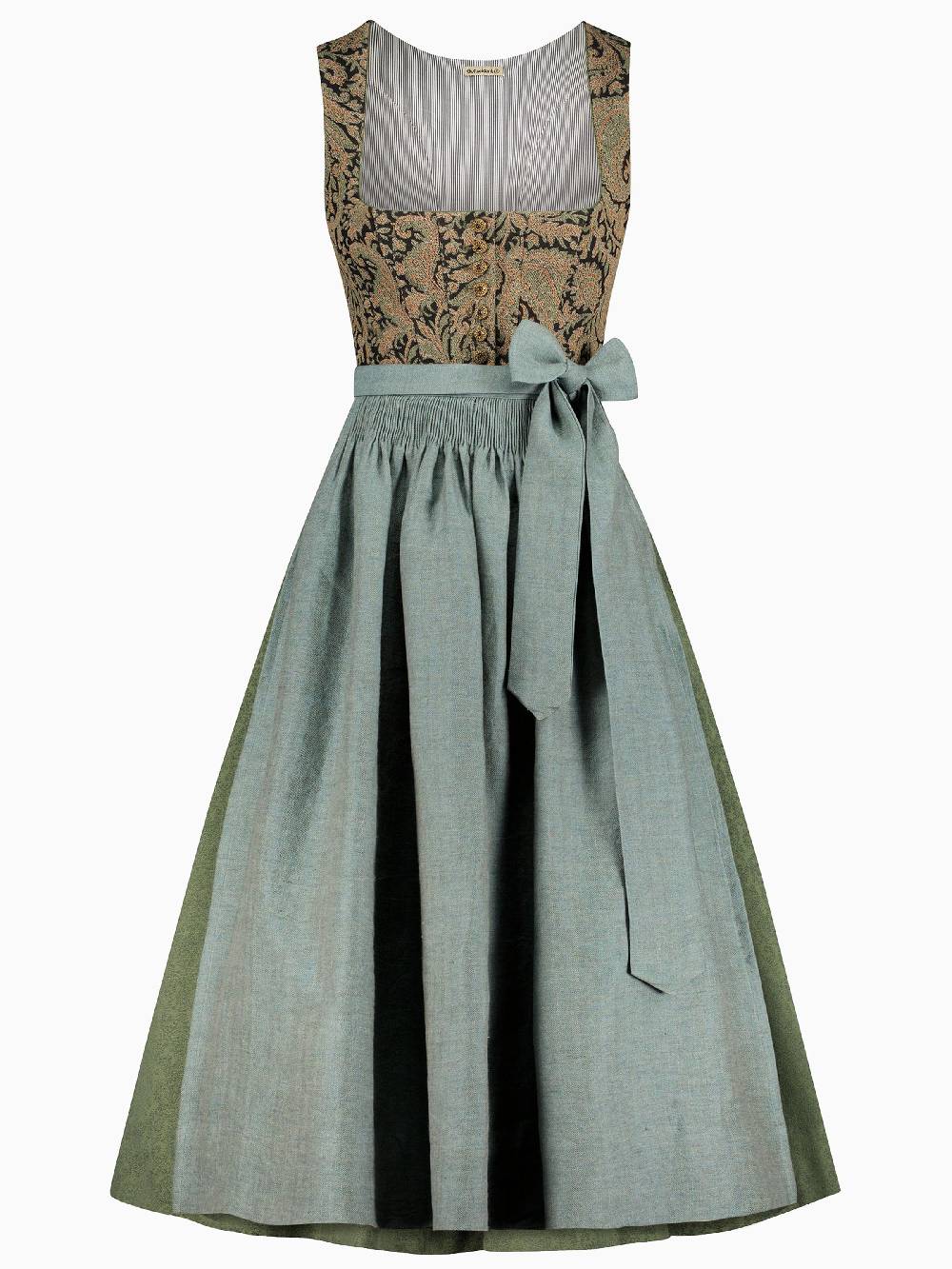 Limberry Gemustertes Dirndl mit Leinen-Mieder - ANNABELLE SCHWARZ Tiefpreis