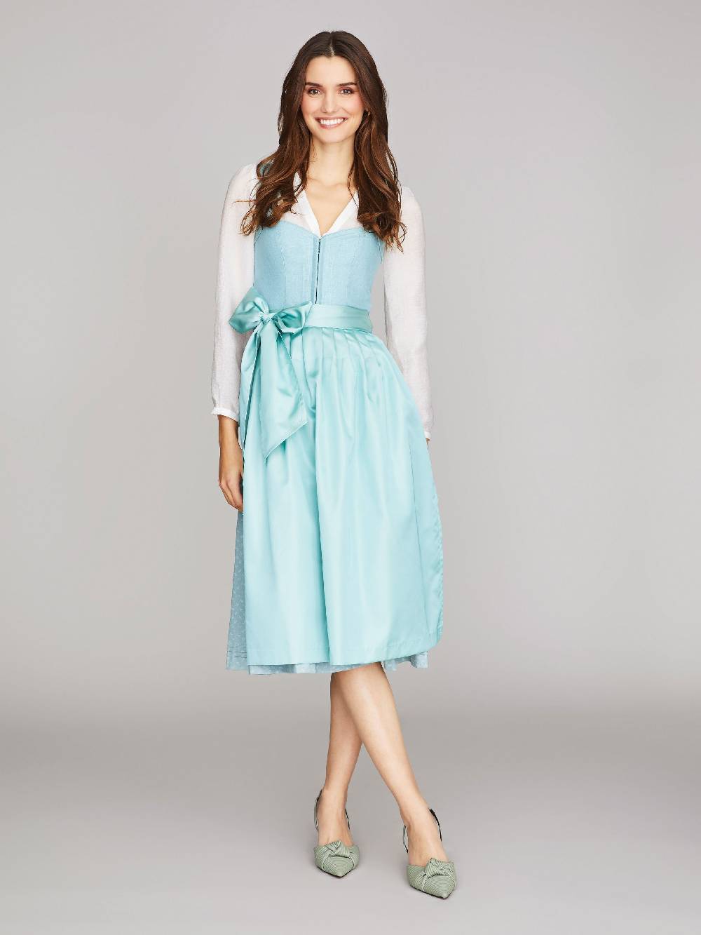 Limberry Hellblaues Dirndl mit Leinen-Mieder - NELLIE GRAPE Super Sparpreis