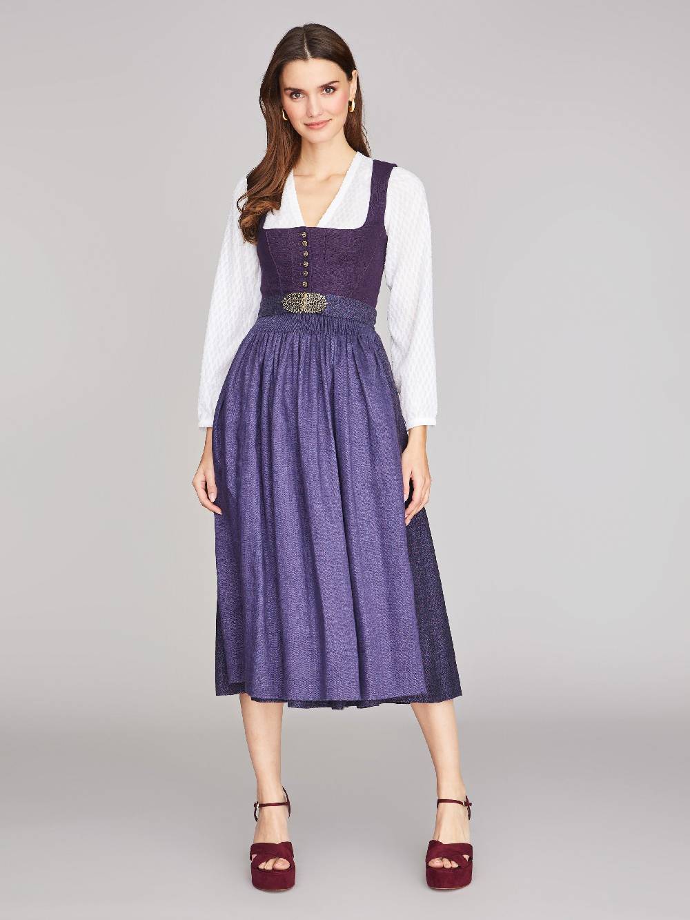 Limberry Brombeerfarbenes Dirndl aus Leinen - ANNABELLE BROMBEER Wochenangebot