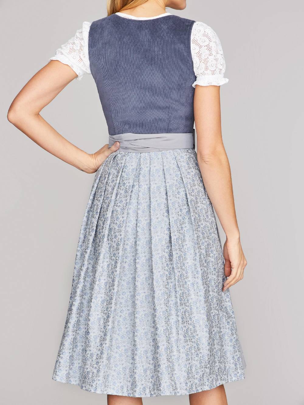 Limberry Indigo-Blaues Dirndl mit Cord-Mieder - CAMILLE INDIGO SKY Kostenlose Rückgabe