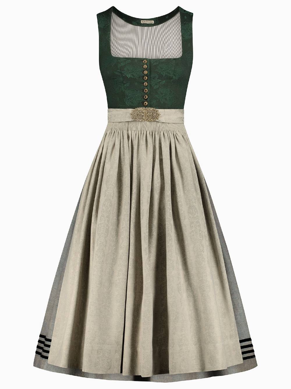 Limberry Tannengrünes Dirndl mit Blumen-Muster - MONIKA TANNE Bis zu 65% Rabatt