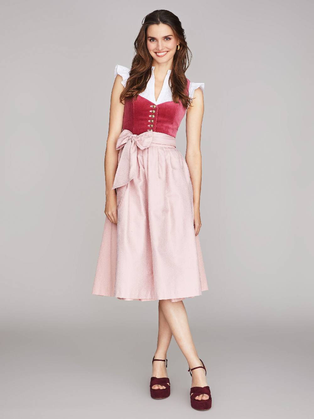 Limberry Pinkes Dirndl mit Samt-Mieder - JANNI VELVET TULIP Discount Store für neue Produkte
