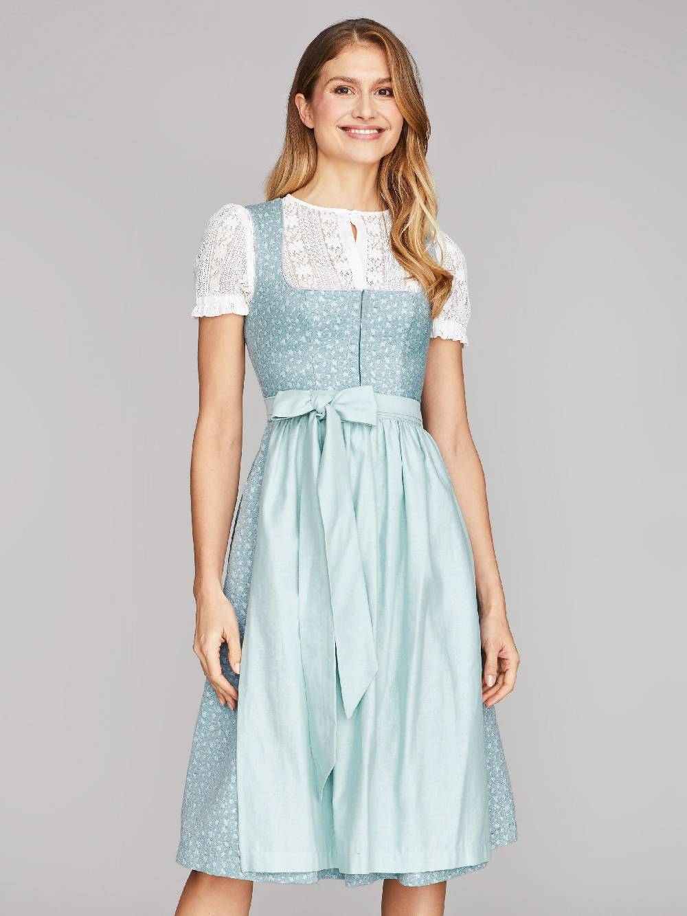 Limberry Hellblaues Dirndl mit Streublumen - LILIA PISTACHIO Super Rabatt