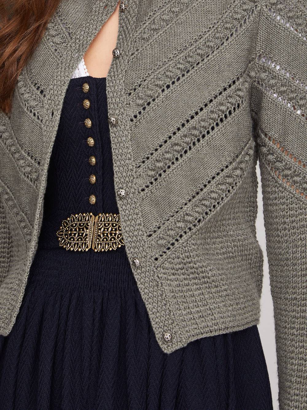 Limberry Thymian-grüne Strickjacke - OPHELIA THYMIAN zollfrei