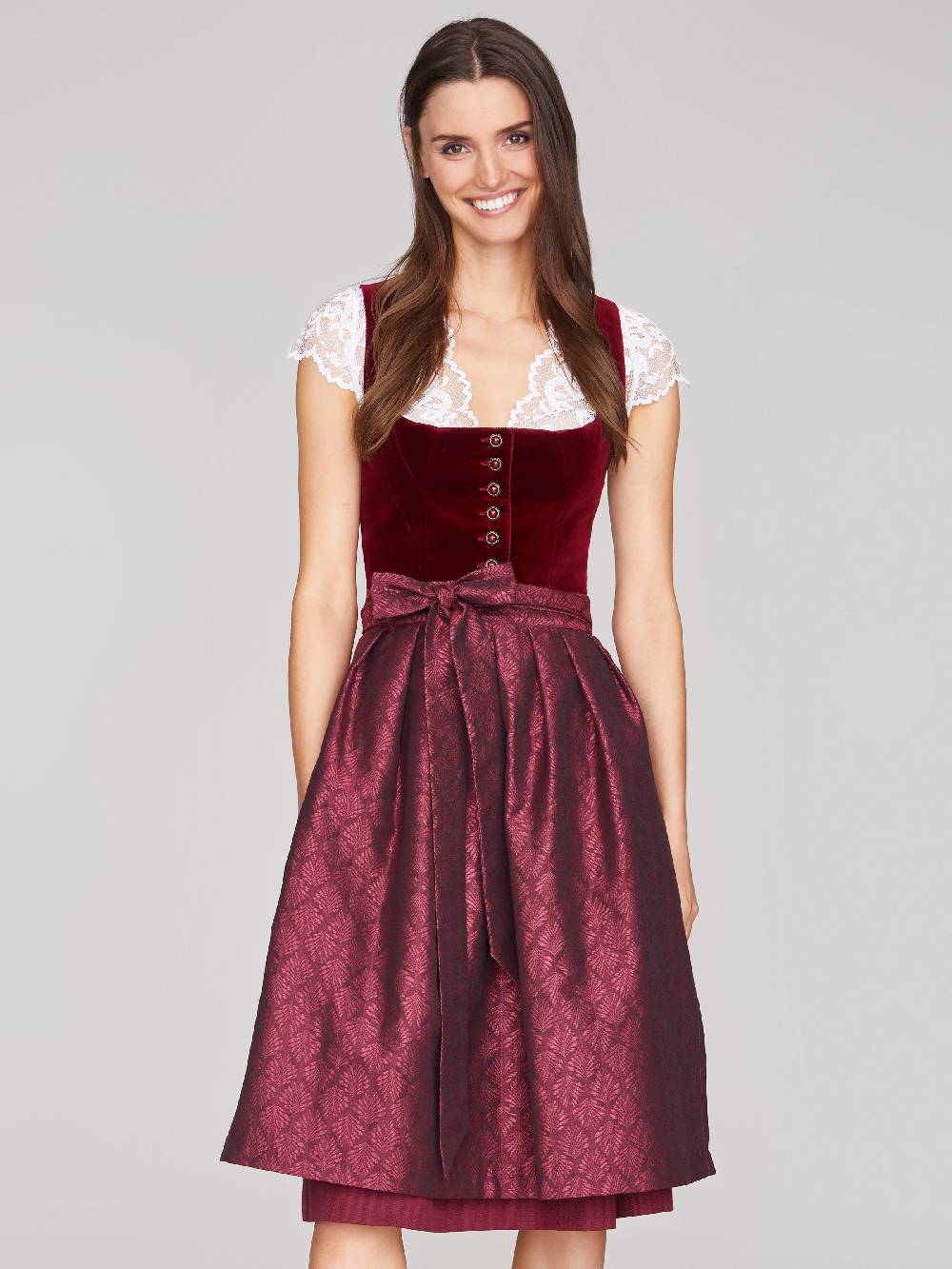 Limberry Dunkelrotes Dirndl mit Samt-Mieder - CAMILLA 2025