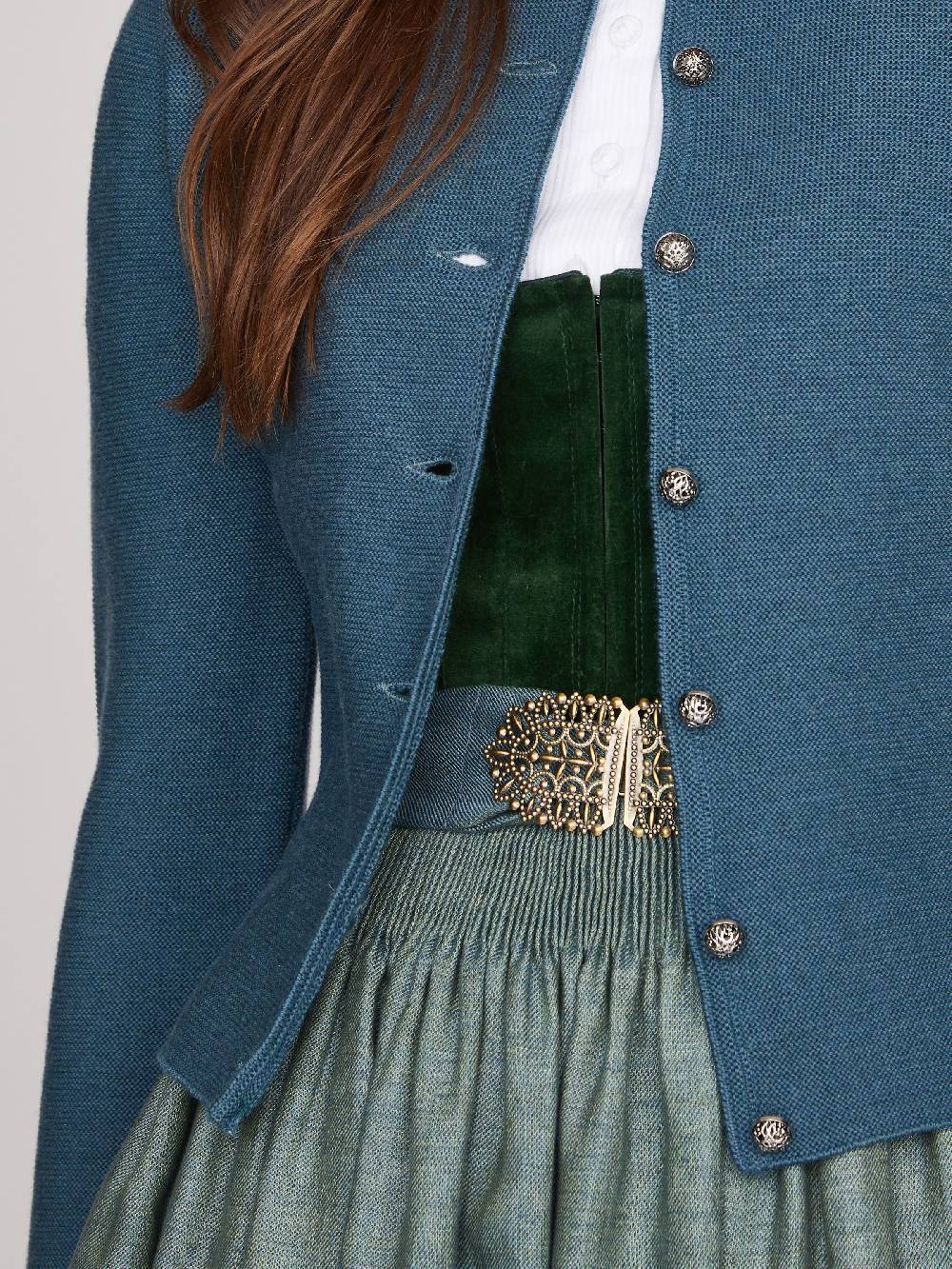 Limberry Taubenblaue Strickjacke - ALOISIA TAUBENBLAU Kostenloser Versand