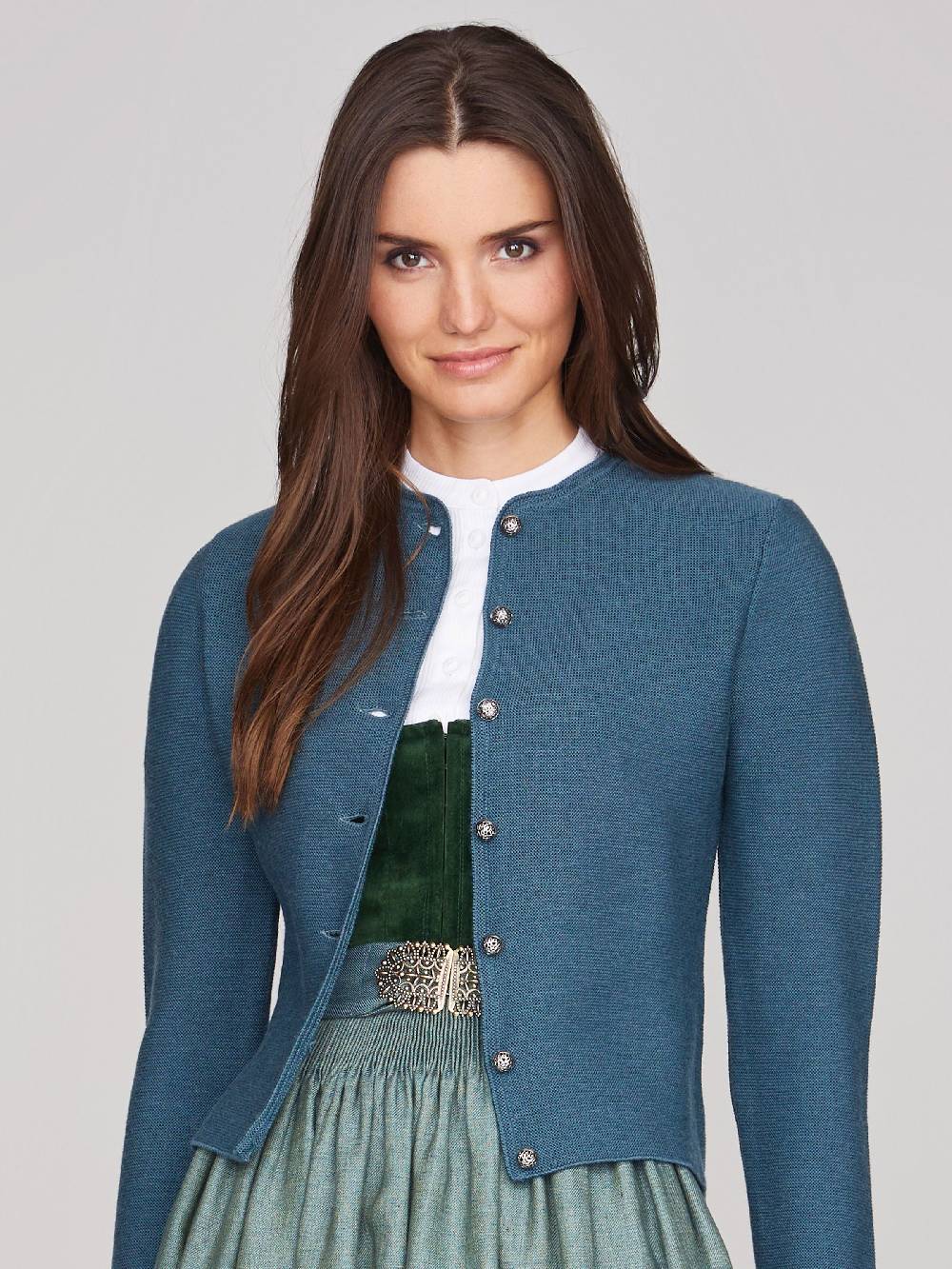 Limberry Taubenblaue Strickjacke - ALOISIA TAUBENBLAU Kostenloser Versand