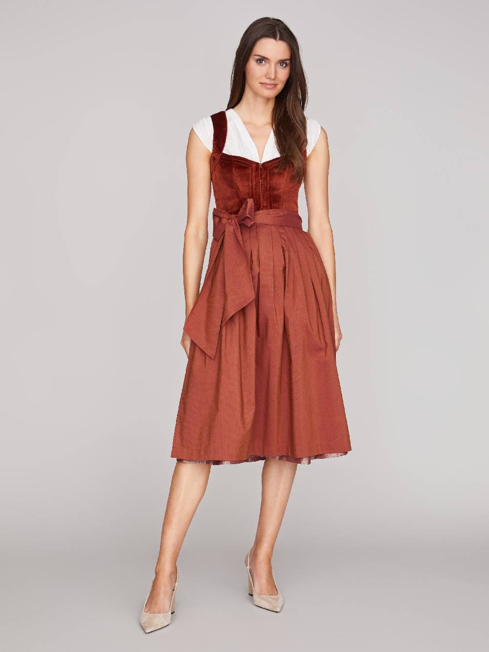 Limberry Rostrotes Dirndl mit Samt Mieder - NELLIE SAFFRON Flash Sale