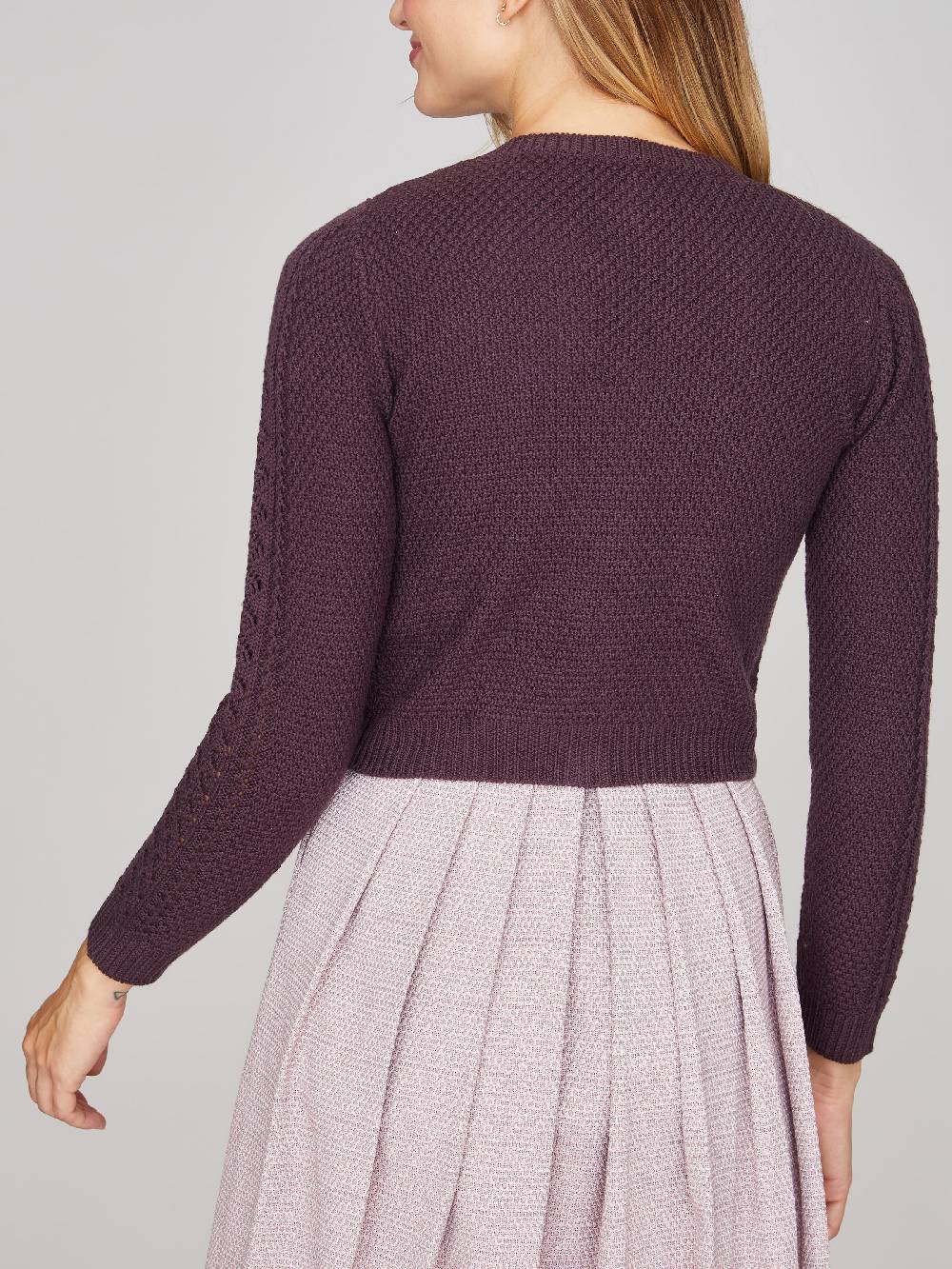 Limberry Brombeerfarbene Strickjacke - EVI Begrenztes Angebot