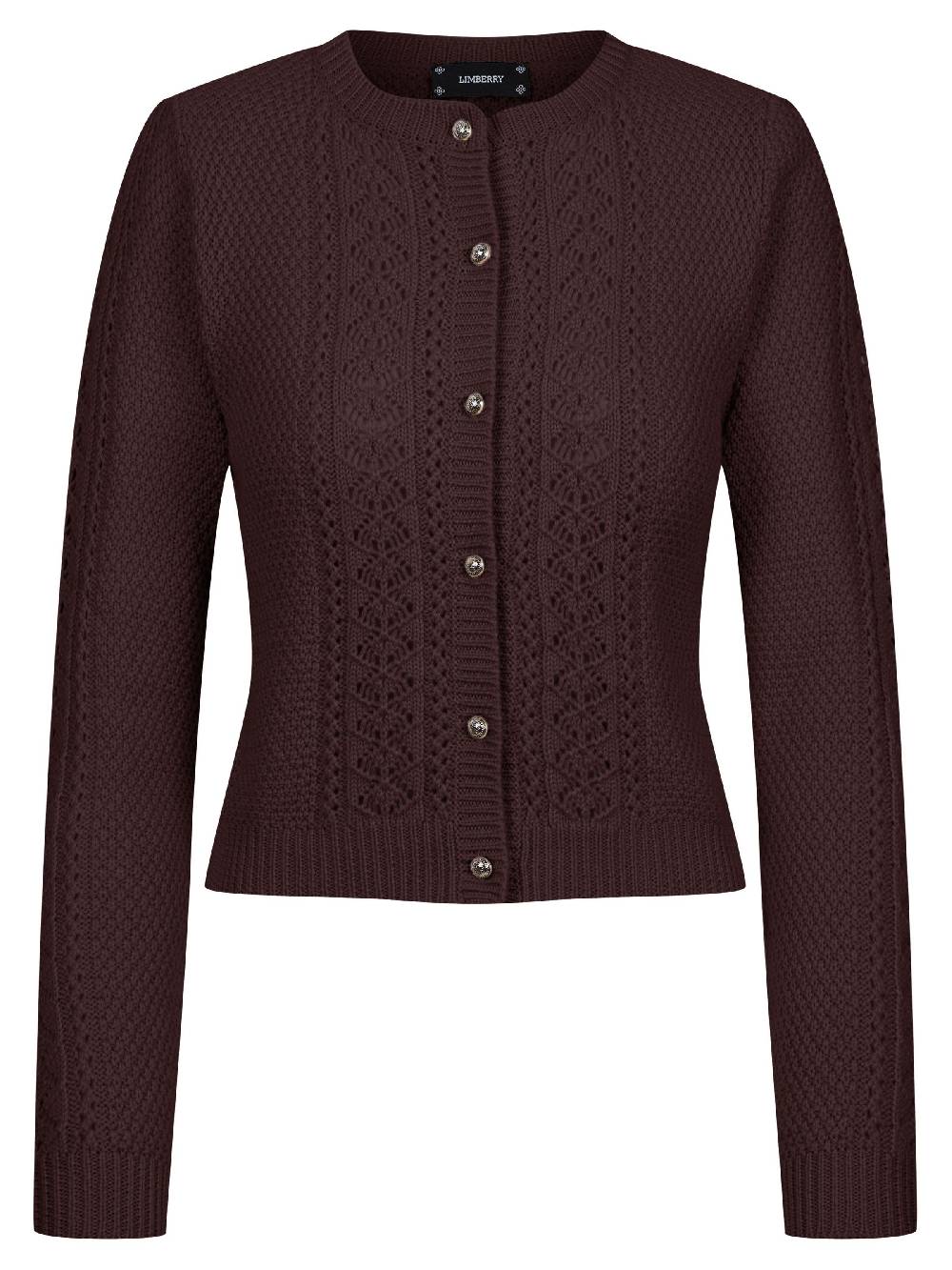 Limberry Brombeerfarbene Strickjacke - EVI Begrenztes Angebot