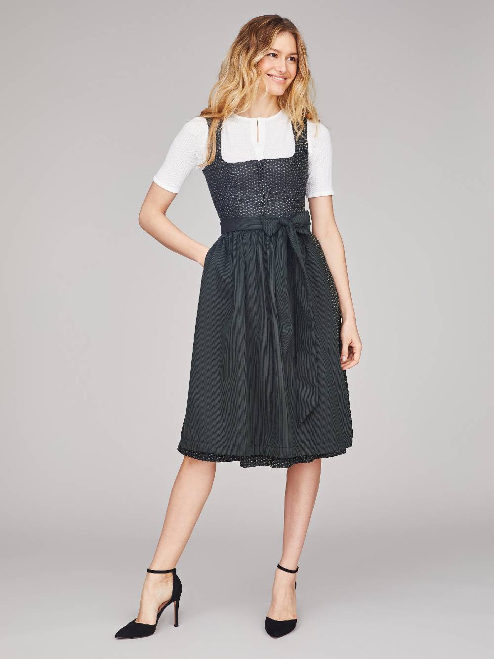 Limberry Geblümtes schwarzes Dirndl - JEZEBEL SMOKY BLACK Lagerräumung