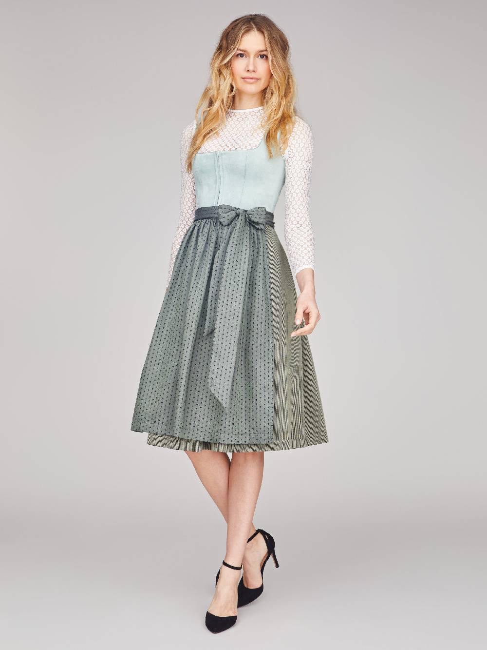 Limberry Dirndl mit Velours-Mieder in hellem Türkis - LAYLA LIGHT TURQUOISE Heißer Verkauf