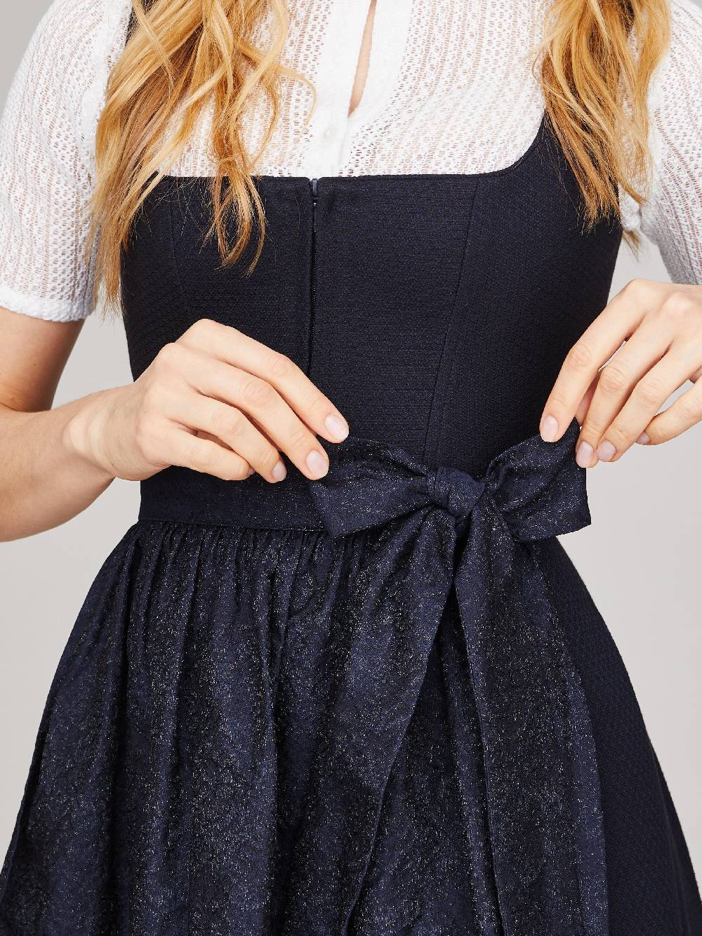Limberry Dunkelblaues strukturiertes Dirndl - RAVEN MIDNIGHT BLUE Top Angebot