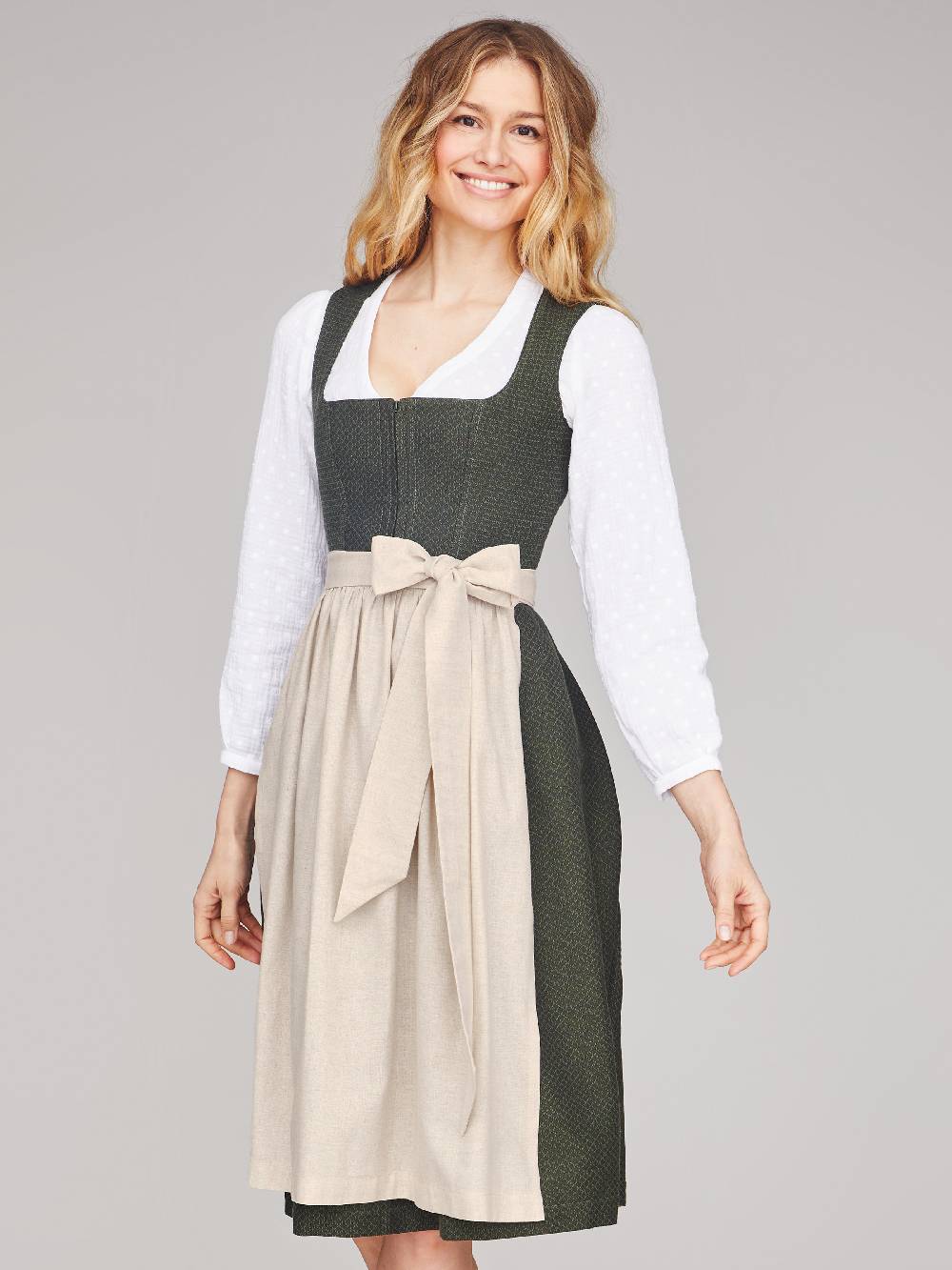 Limberry Dunkelgrünes strukturiertes Dirndl - RAIN DARK GREEN Neueste Mode