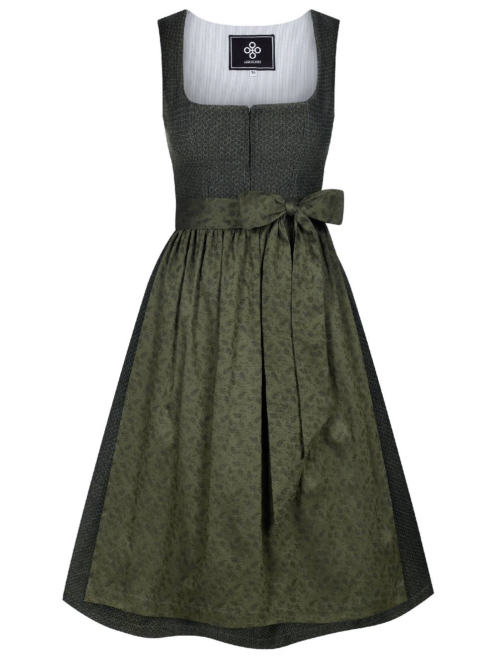 Limberry Dunkelgrünes strukturiertes Dirndl - RAIN DARK GREEN Neueste Mode