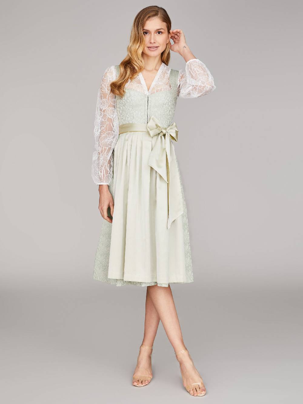 Limberry Hellgrünes Dirndl mit goldenem Muster - ANNELIE FLORAL WATER Neuheiten