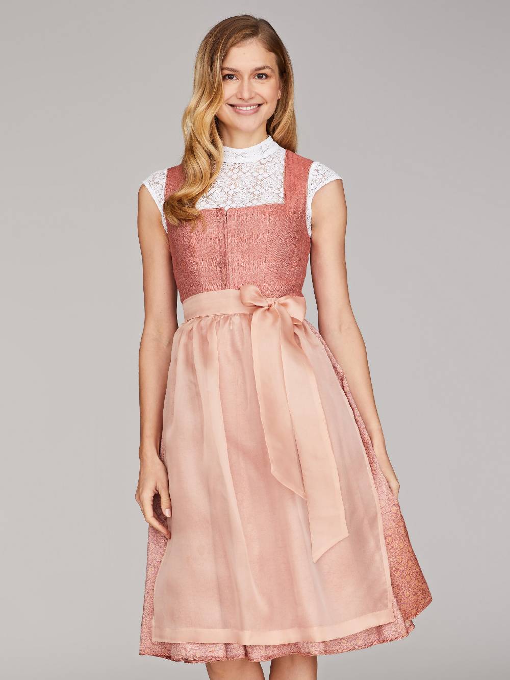 Limberry Rotes Dirndl mit Leinenmieder - ALCAMO ROSTROT Tägliche Deals