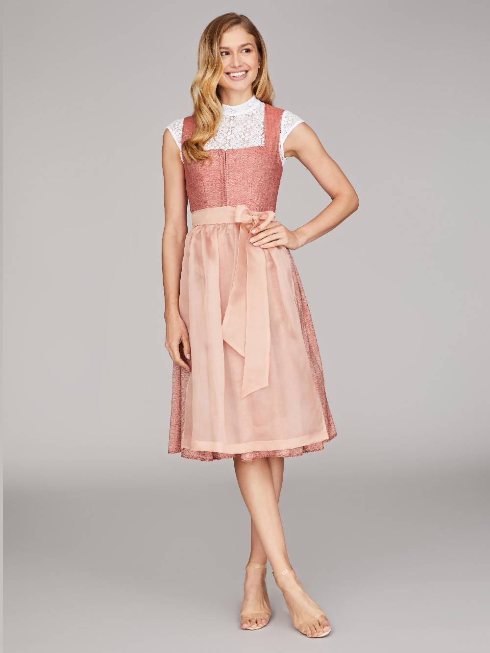 Limberry Rotes Dirndl mit Leinenmieder - ALCAMO ROSTROT Tägliche Deals