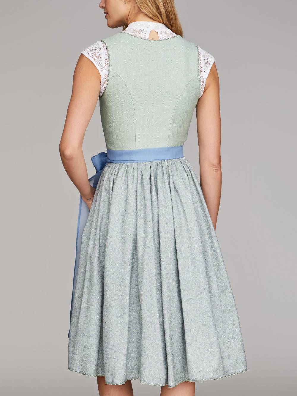 Limberry Salbei-farbenes Dirndl mit Leinen Mieder - ALCAMO SALBEI Riesige Ersparnisse