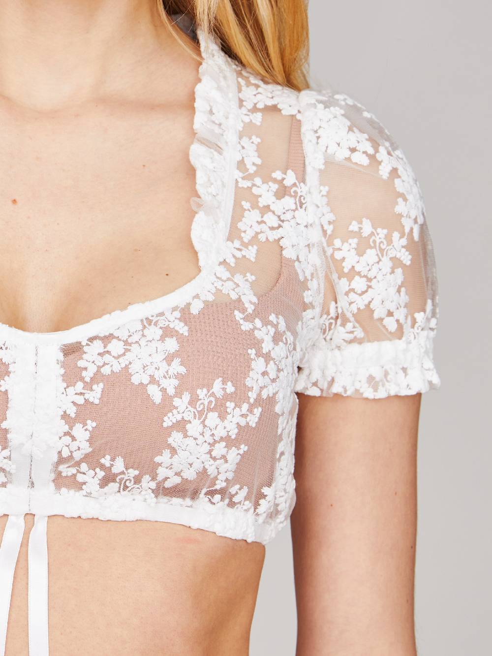 Limberry Dirndlbluse aus Blümchen-Tüll - KITTY Begrenzte Freigabe