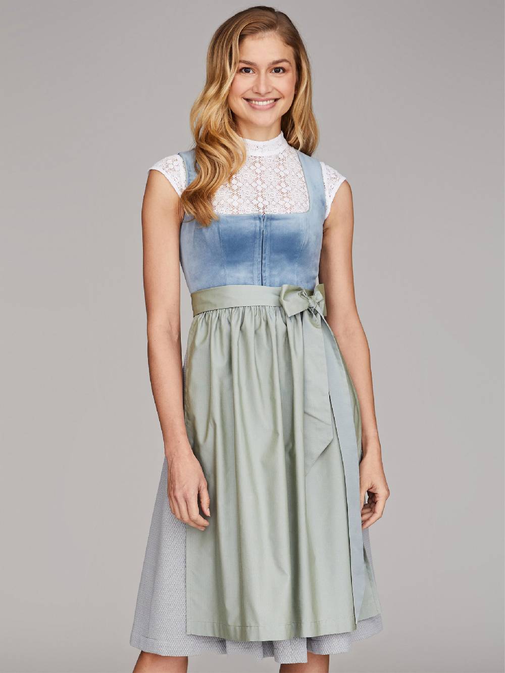 Limberry Mittelblaues Samtdirndl - RUTH VELVET BLUE Letzte 3 Tage