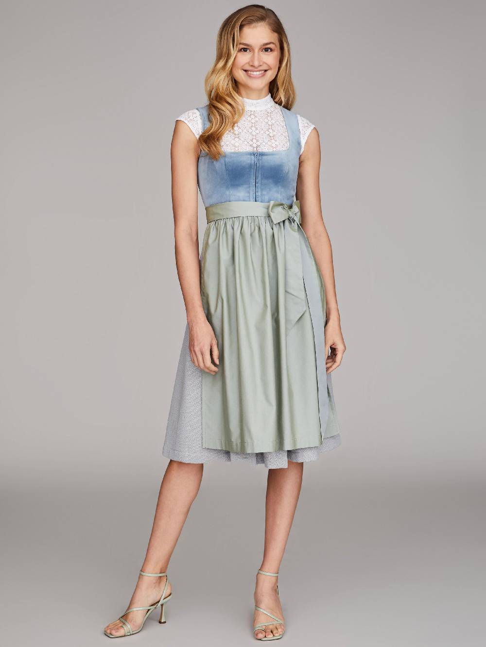 Limberry Mittelblaues Samtdirndl - RUTH VELVET BLUE Letzte 3 Tage