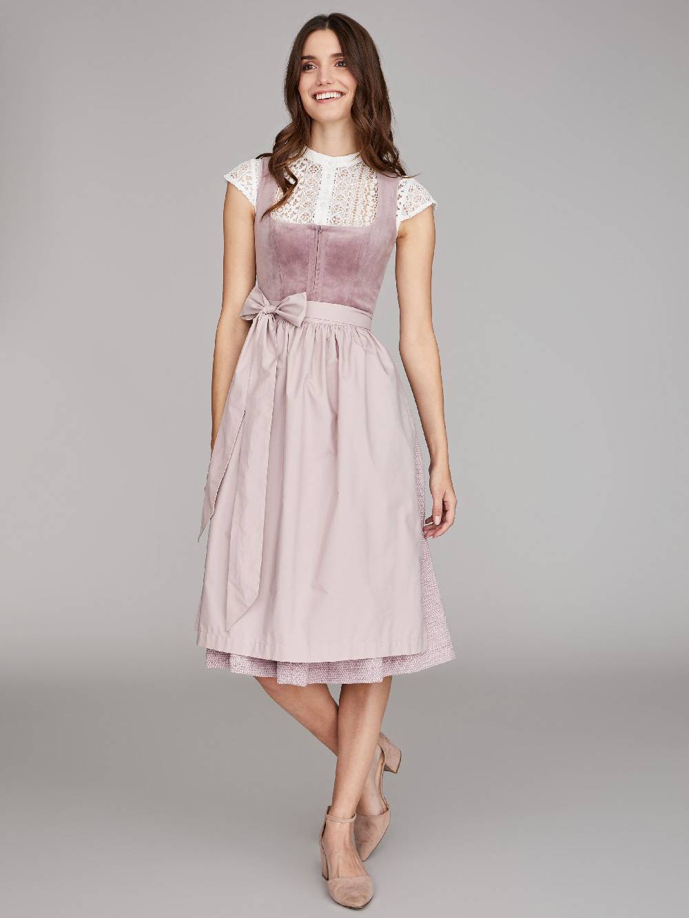 Limberry Mauvefarbenes Samtdirndl - RUTH MELLOW MAUVE Letzte 2 Tage