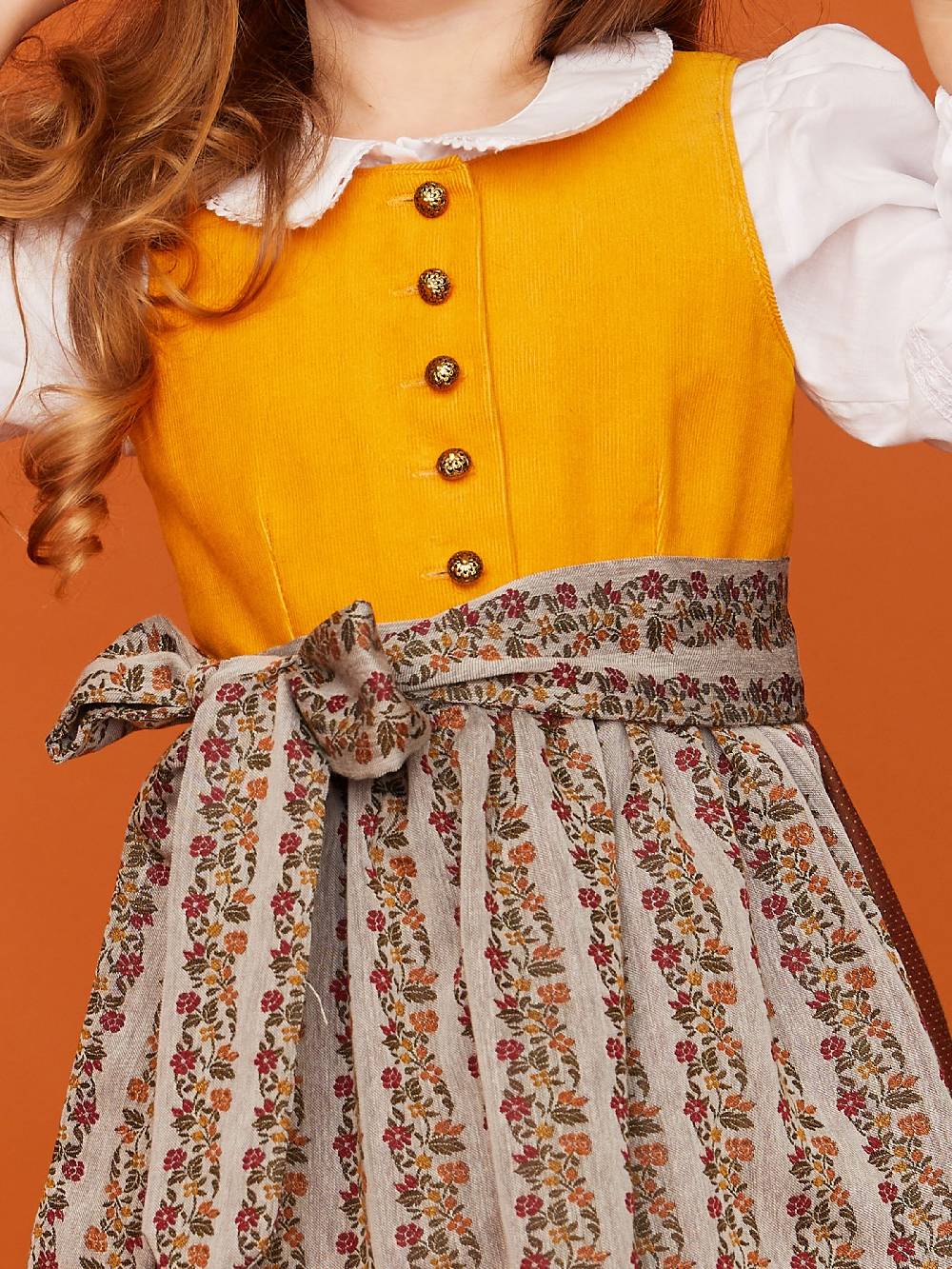 Limberry Senf-farbenes Kinderdirndl mit Schürze - SISSI SENF Super Rabatt