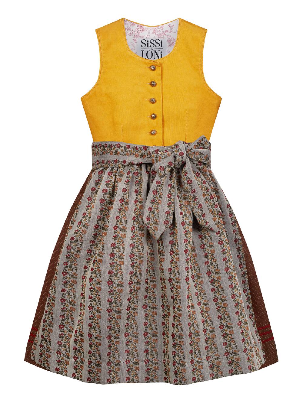 Limberry Senf-farbenes Kinderdirndl mit Schürze - SISSI SENF Super Rabatt